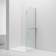 Sanigoods Arcana inloopdouche met handdoekhouder geborsteld goud 100x200cm