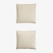 Set Van 2 Kussenslopen Van Sorana-linnen Van 160 G/m² Beige - Semoline & 60 X 60 Cm - Sklum