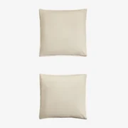 Set Van 2 Kussenslopen Van Sorana-linnen Van 160 G/m² Beige - Semoline & 60 X 60 Cm - Sklum