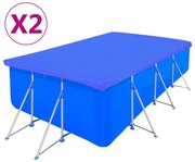 vidaXL Zwembadhoezen 2 st rechthoekig 90 g/m² 540x270 cm PE