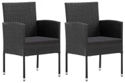 vidaXL Tuinstoelen 2 st poly rattan zwart