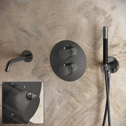 Saniclear Iron Curved Pro inbouw badkraan rond verouderd ijzer - gunmetal