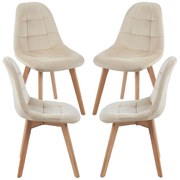 Set 4 Kelen Fluwelen Stoelen