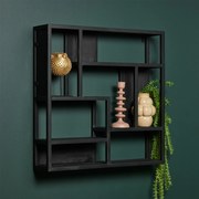 Starfurn New York Vierkant Wandrek Industrieel Zwart - 75x15x75cm.