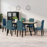 vidaXL Eetkamerstoelen 6 st fluweel blauw