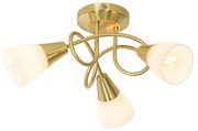 Klassieke plafondlamp goud met opaal glas 3-lichts - Inez