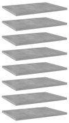 vidaXL Wandschappen 8 st 40x30x1,5 cm spaanplaat betongrijs