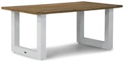 Dining Tuintafel rechthoekig wit 180 x 100 cm Aluminium/Teak Wit Talai