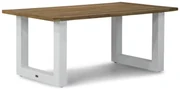 Dining Tuintafel rechthoekig wit 180 x 100 cm Aluminium/Teak Wit Talai
