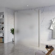 Fortifura Galeria Vrijstaande Inloopdouche - 160x200cm - Glas mat - antikalk - 8mm veiligheidsglas - 2 zijwanden 30cm - wandsteunen en hoekprofielen - Geborsteld Gunmetal PVD SW927771 2x/SW797932/SW797931 2x/SW798732 2x