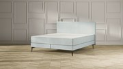 Emma Signature Boxspring Bed 180x210 - Mint - Effen Hoofdbord - Zwart metaal Pootjes