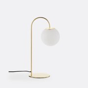 Tafellamp in messing en opaline glas, Moricio