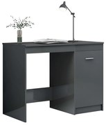 vidaXL Bureau 100x50x76 cm bewerkt hout hoogglans grijs