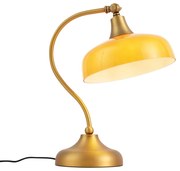 Klassieke tafellamp brons met oranje opaal glas - Clerk