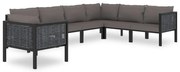 vidaXL 7-delige Loungeset met kussens poly rattan antraciet