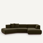 Rechter open hoekbank in fluweel, Jacopo