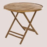 Ronde Opklapbare Bamboe Tuintafel (ø90 Cm) Lipe Bamboe - Sklum