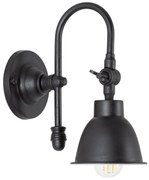 Messing Wandlamp Pasco Antiek Zwart