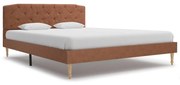 vidaXL Bedframe stof bruin 135x190 cm