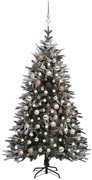 vidaXL Kunstkerstboom met LED's, kerstballen en sneeuw 180 cm PVC PE