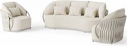 Vivaro stoel bank loungeset 3 delig | Camel sand | clouded rope | Pebble desert Bouclé