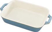 Staub Ceramique Ovenschaal 20 cm, Rechthoekig, Antiek turquoise - Ceramique - Staub