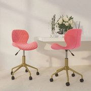 vidaXL Eetkamerstoelen draaibaar 2 st fluweel roze