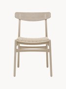 Houten stoel CH23 met handgevlochten zitvlak