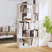 vidaXL Boekenkast/kamerscherm 80x25x163,5 cm massief grenenhout wit