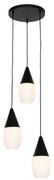 Moderne hanglamp zwart met opaal glas 3-lichts - Drop Modern E27 rond Binnenverlichting Lamp