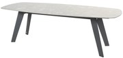 4 Seasons Outdoor Montana tuintafel slate antraciet met keramisch terrazzo blad 'barrel' 240 x 103 cm SALE  Tuintafel    antraciet weerbestendig