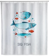 Wenko douchegordijn 180x200cm Big Fish inclusief ringen