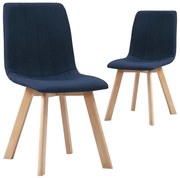 vidaXL Eetkamerstoelen 2 st stof blauw