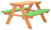 vidaXL Kinderpicknicktafel met banken 89x79x50 cm massief vurenhout