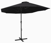 vidaXL Parasol met aluminium paal 460x270 cm zwart