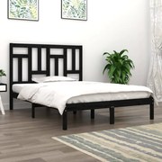 vidaXL Bedframe massief hout zwart 120x190 cm 4FT Small Double