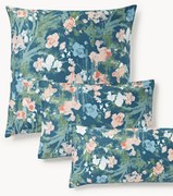 Katoensatijnen kussenhoes Anthea met bloemenpatroon