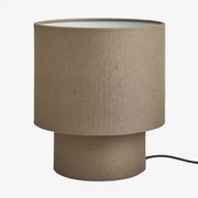 Gioura Linnen En Ijzeren Tafellamp Grijs – Taupe & ↑20 Cm - Sklum