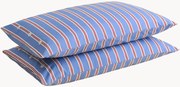 Katoenen perkal kussenslopen Striped Blue, 2-delig