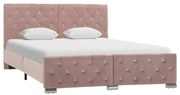 vidaXL Bedframe stof roze 140x200 cm