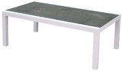 Malaga lounge tuintafel 120x70xH43 cm aluminium wit