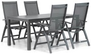 Tuinset 4 personen 180 cm Aluminium/Textileen /Aluminium/textileen Grijs Presto Vasto/Madras