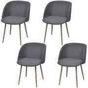 vidaXL Eetkamerstoelen 4 st donkergrijs