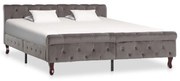 vidaXL Bedframe fluweel grijs 160x200 cm