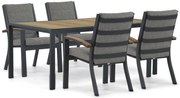 Tuinset 4 personen 180 cm Aluminium/teak Grijs Osmen Midura/Valence