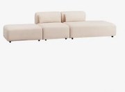 2-delige Modulaire Bank Met Rechter Chaise Longue En Poef Fogler Teddystof Crème Beige - Sklum