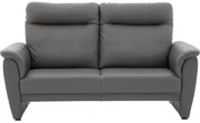 Goossens Excellent Bank More Met Hoge Rug blauw, leer, 2,5-zits, stijlvol landelijk
