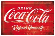 Metalen bord Coca-Cola - Logo Red Refresh Yourself