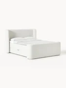 Bouclé boxspring bed Perla met opbergruimte