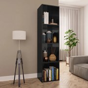 vidaXL Boekenkast/tv-meubel 36x30x143 cm bewerkt hout hoogglans zwart